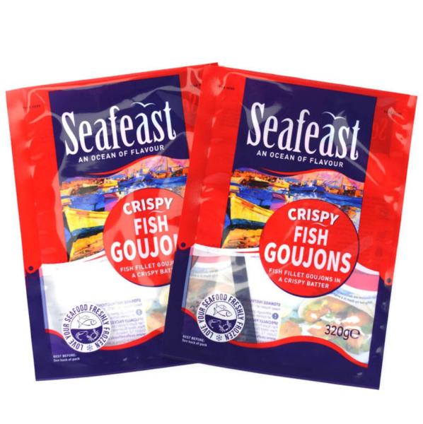 Customized Printing Vacuum Fish Chicken Frozen Food Packaging With 3-Side Sealed Plastic Bag Logo