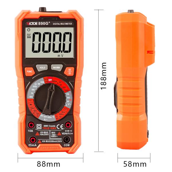 6000 Counts VICTOR 890G+ Multiméter digital de alcance manual
