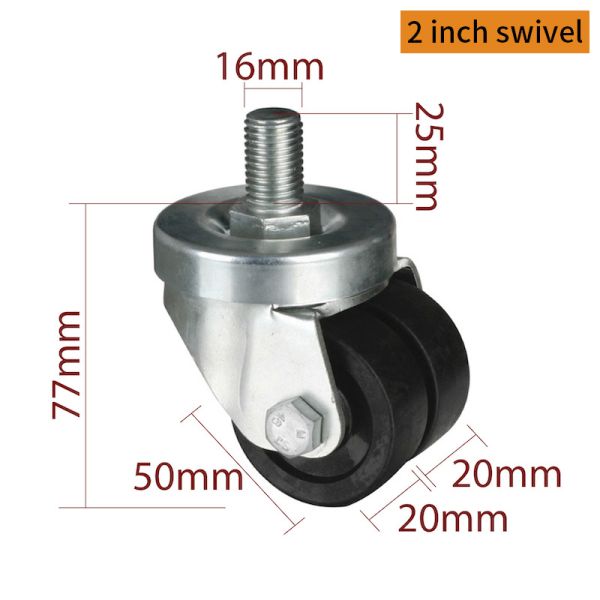 EDL 2Inch Threaded Equipment Casters M612S-13 By Swive Brake Load 180kg