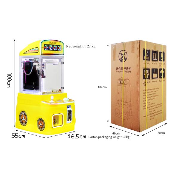 Yellow Customized Mini Claws Commercial Coin-operated Plush Toy Arcade Game