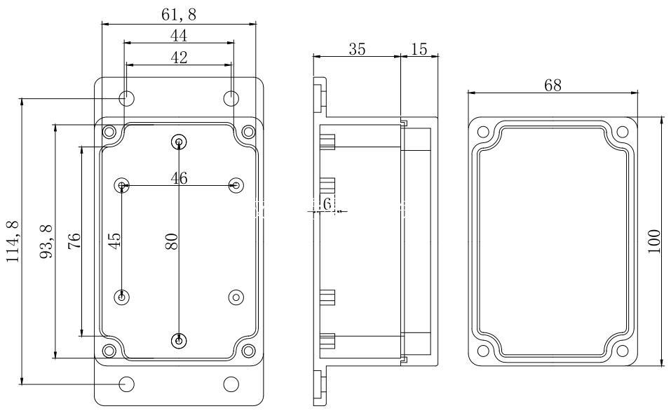 приложение держателя стены рельса Din IP65 100*68*50mm электрическое
