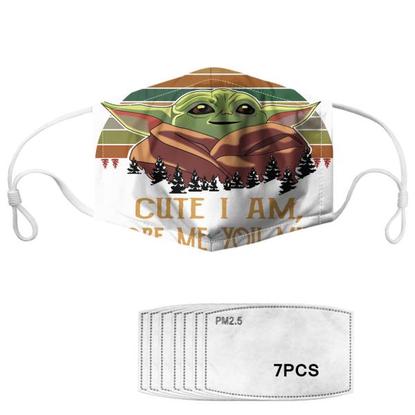 Cartoon Yoda Adjustable Children Washable Face Mask