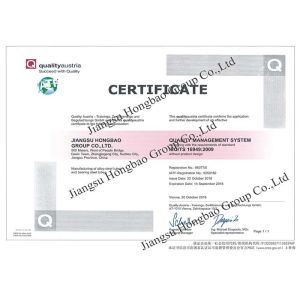 Jiangsu Hongbao Group Co., Ltd. Certifications