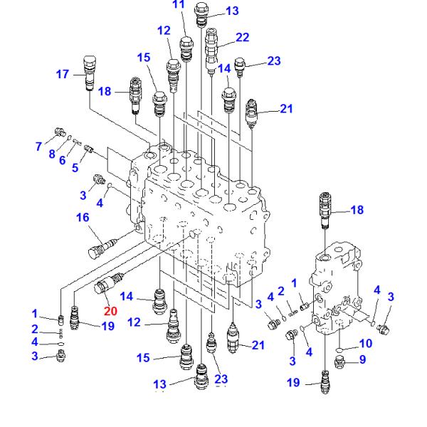 Válvula 723-40-60101 de la selección de la señal de Relief Valve PC200-6LS del excavador de KOMATSU