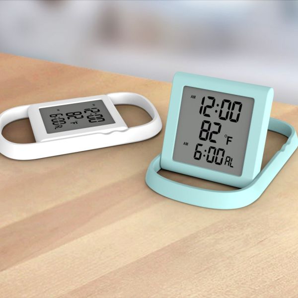 LCD Display Creative Fashion Digital Alarm Clock With Indoor Temperature