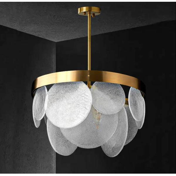 Vente en gros de lampes à suspension à LED rondes minimalistes modernes intérieures Décoration de restaurant lumières à goutte à goutte Nordique Luxe de verre Pendant Light