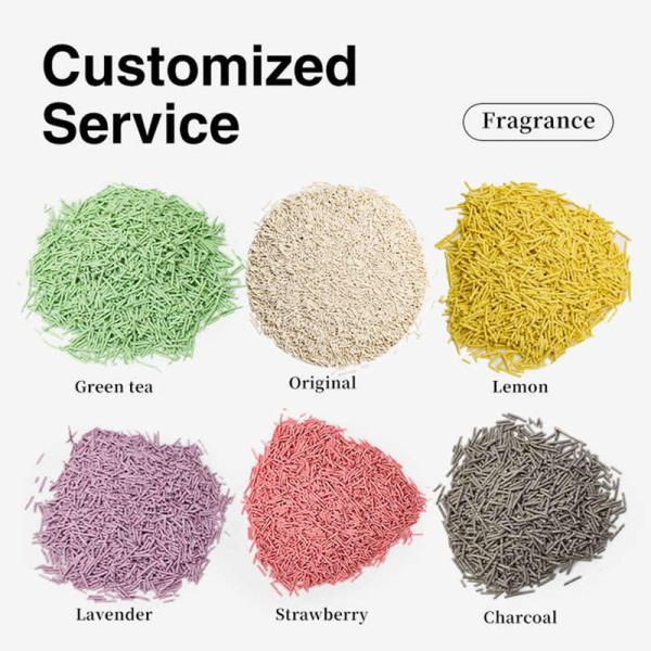 Litière pour chat en tofu naturelle, pure, végétale, peu poussiéreuse, super agglomérante, ne colle pas au fond, en forme de bande, parfumée, confortable