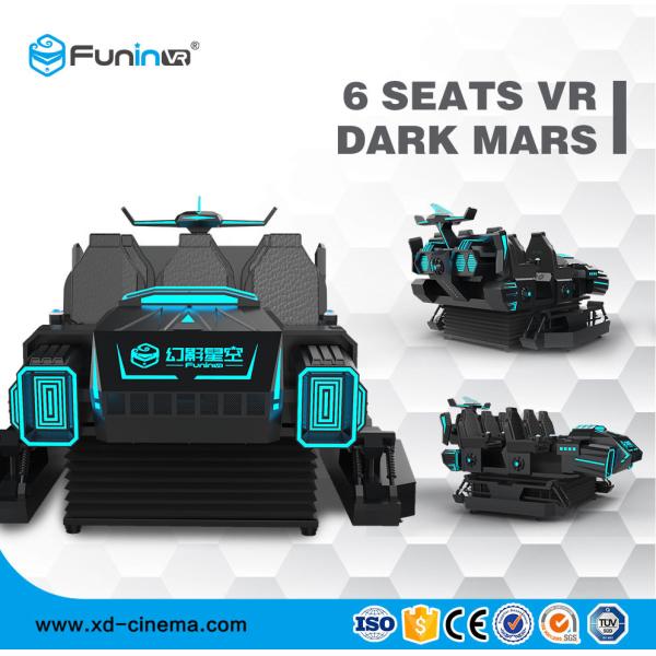 3.8KW 220V 9D VR Simulator Roller Coaster 6 Seats VR Dark Mars