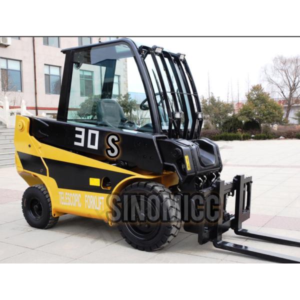3 ton telescopic forklift loader 30S from SINOMICC with max lifting height 4060mm,yellow color,with Joystick