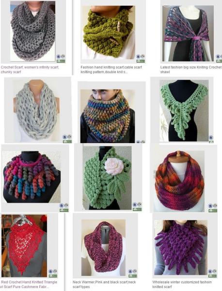 Fashion Accessory New Style Knitting Scarf Loopschal Wave Knit Scarf, Crocheted Ruffle Sca
