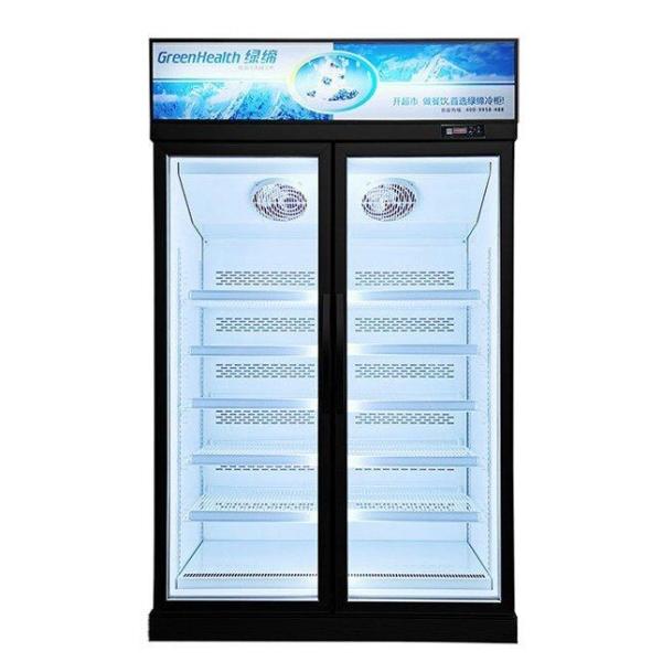 Design de moda sem neblina vidro completo congelador vertical congelador serviço OEM