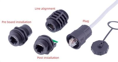 Método impermeável da instalação do conector de cabo elétrico CAT5 de IP67 RJ45 CAT6