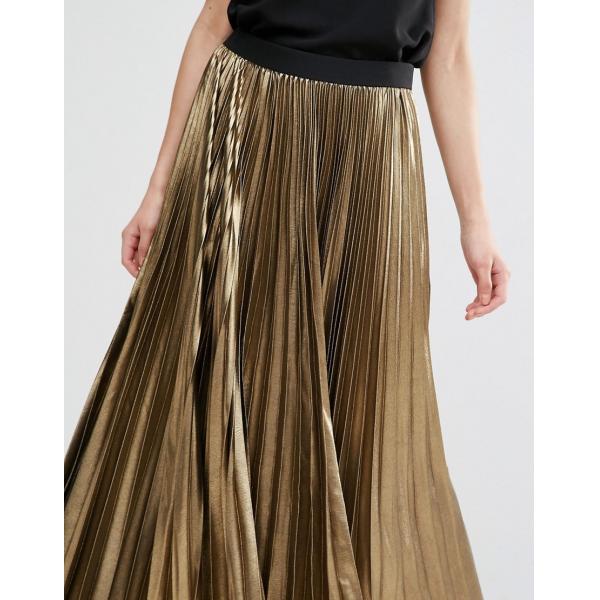 Золото дизайна юбок одежд женщин индивидуального обслуживания наиболее поздно длиной плиссировало юбку