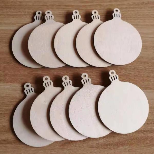 Natural Wood Slices, DIY Wooden Christmas Ornaments Unfinished Predrilled Wood Circles for Holiday Hanging Decorations