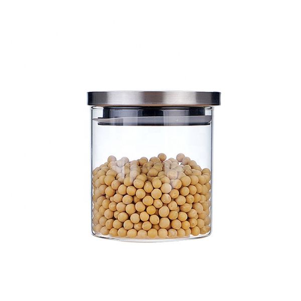 Heat Resistant 8oz Airtight High Borolicicate Glass Jar With Metal Lid Custom Size