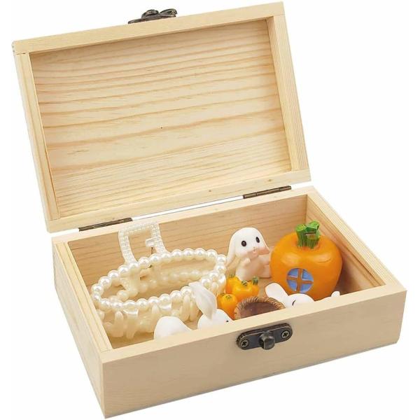 Подарочная коробка соснового леса деревянной коробки незаконченного шарнира FSC Lidded для ремесел