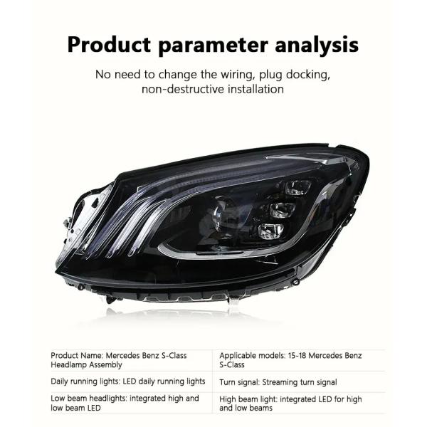 Faros LED para Mercedes Benz 2014-2017 Clase S W222 Actualice su modelo de automóvil W222
