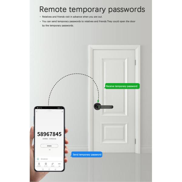 Приложение Bluetooth Tuya поддержки языков внутреннего замка отпечатка пальцев двери умного множественное