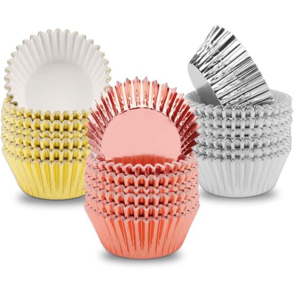 Вкладыш булочки пирожного чашки алюминиевой фольги бумажный печь