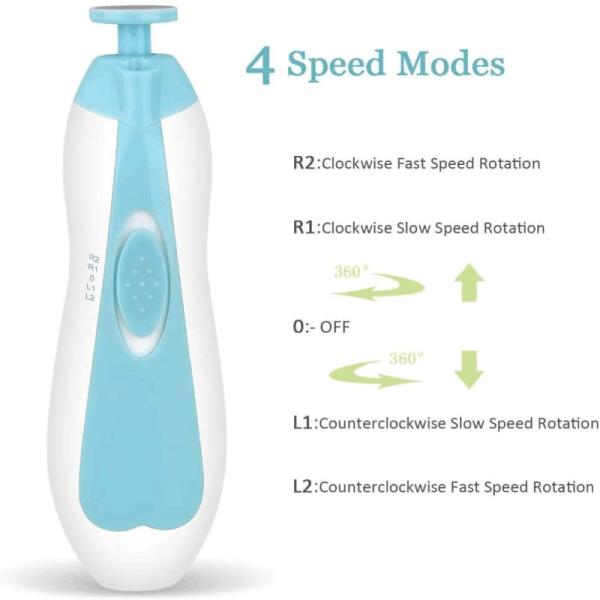 Hot selling  Electric Nail Trimmer Nail File Toes Fingernails Care with LED Light for Newborn baby Kids and Adult