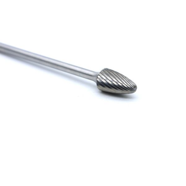 SF-6ML6 Long Shank Carbide Burr with 16mm Head Diameter and Single Cut Design for Deep Cavity Heavy Stock Removal
