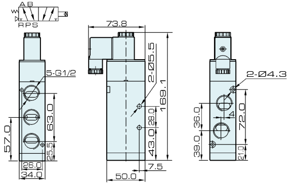 tipo manera eléctrica neumática 220V de 4V410-15 Airtac de la válvula electromagnética 5/2