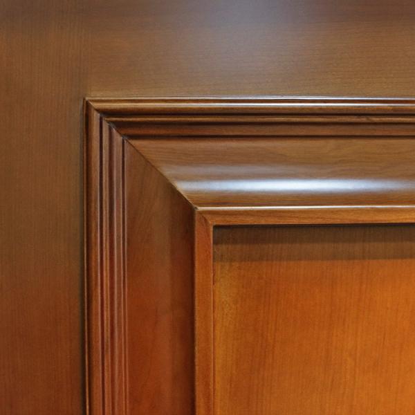 3 Panel Composite HDF Wood Doors Oak Carved Flower Design For Living Room