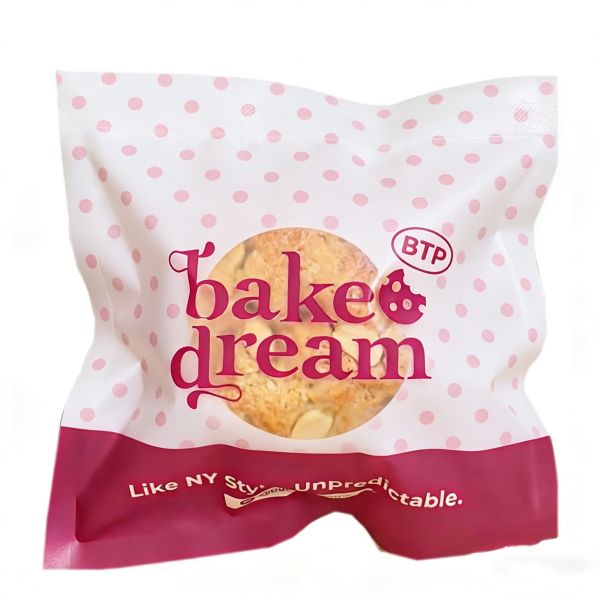 MOQ 100pcs Custom Cookies Packaging Bags with Heat Seal Top Snack Packaging Pouch with Logo Food Grade Plastic Bag