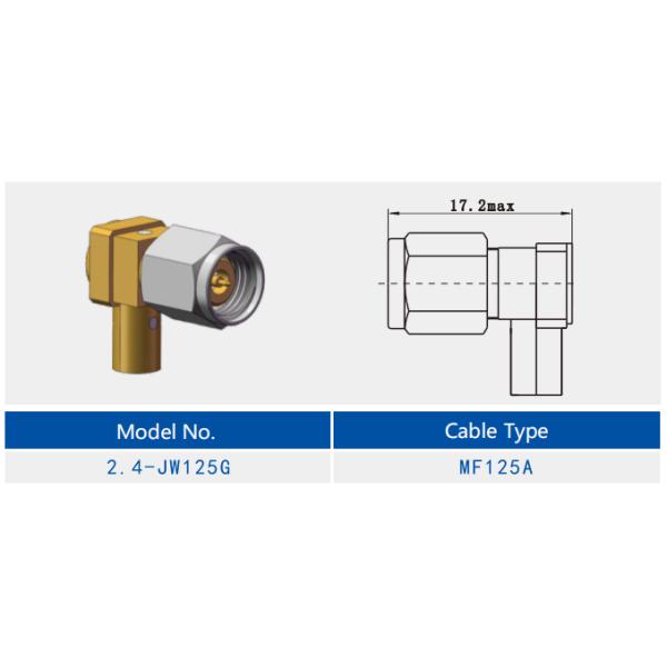 2.4 Male Right Angle Stainless Steel Brass Material RF Coaxial Connector