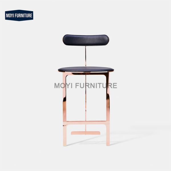 MOYI Nordic Modern Minimalist Designer Creative bar Chair Hotel Stainless Steel High Reception bar Chair