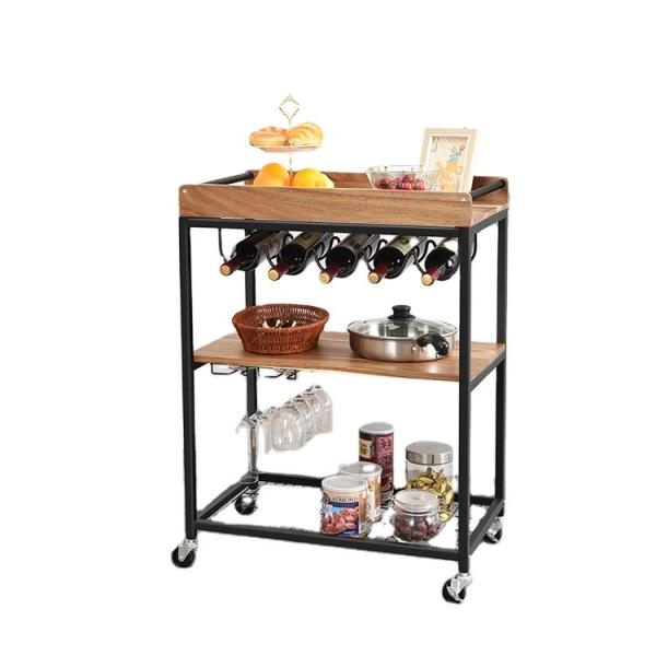 Strong Bearing 3 Tier Mobile Utility Kitchen Bar Cart Kitchen Trolley On Wheels