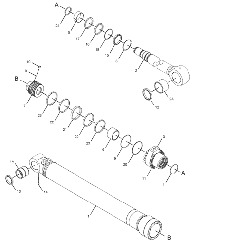 3937887 набор уплотнения цилиндра стрелы 393-7887 для уплотнения ГП гидравлического цилиндра экскаватора