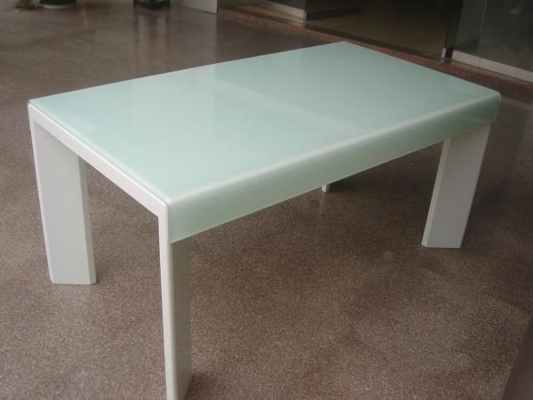 Modern Dining Room Furniture,Tempered Glass/White High Glossy Dining Table