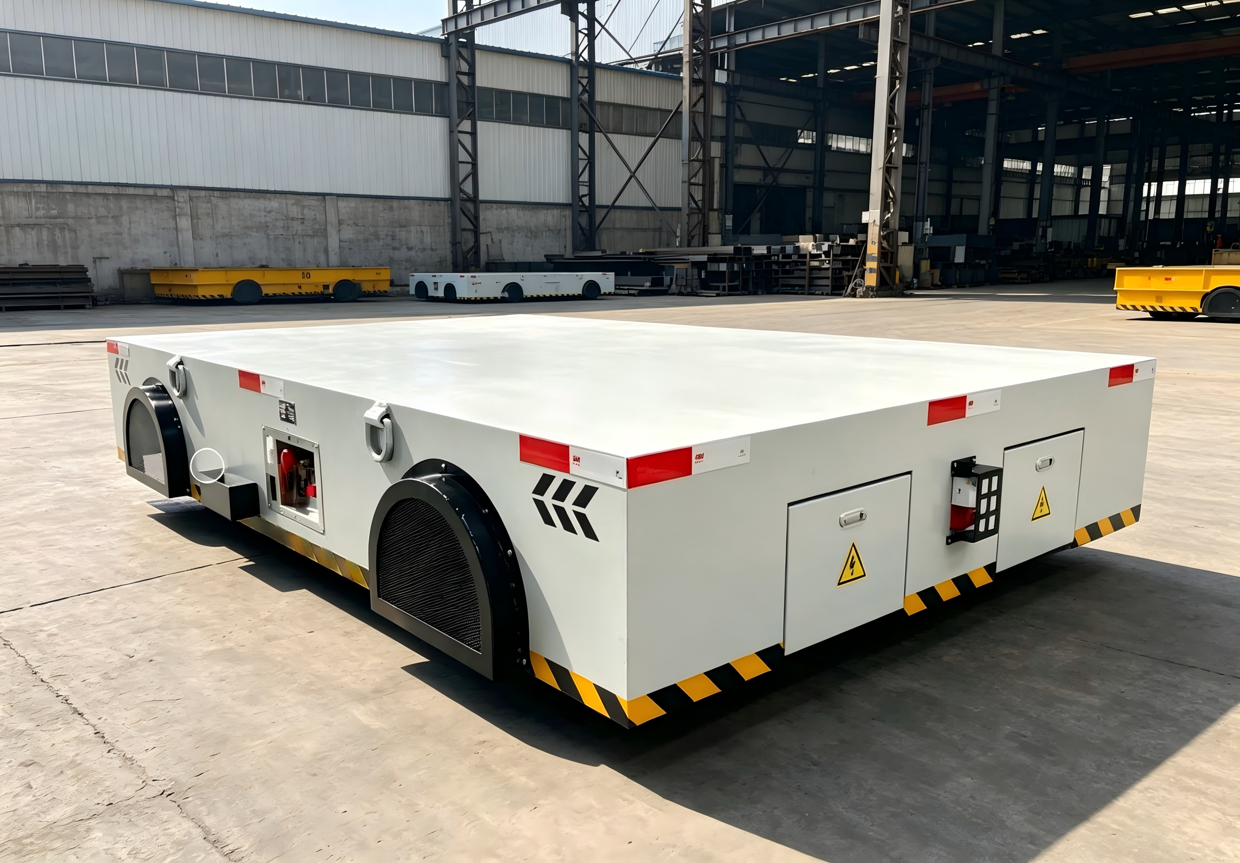 Trackless Transfer Cart Anti‑Abrasion Rubber Wheel Battery Operated For Factory Material Transfer Task