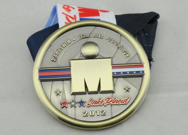 Customized Neck Ribbon Medals Brass Plating For Kids