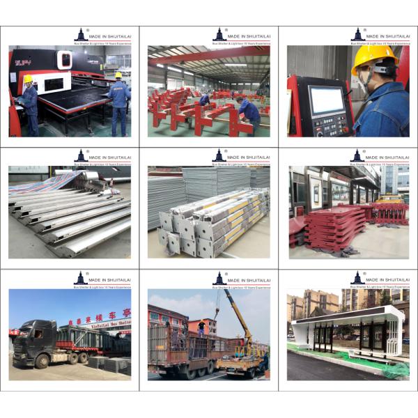 Cities Outdoor 2m Width Q235 Bus Stop Shelter