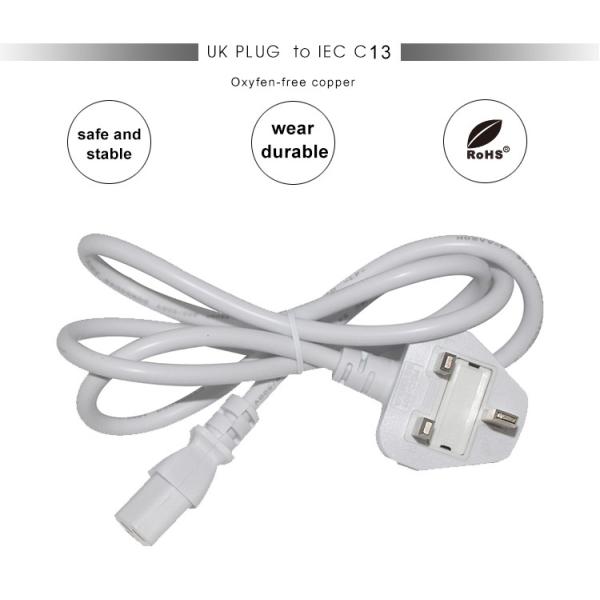 Британцы сплавили кабель электропитания 3 Prong связывают IEC320 C13 к ШТЕПСЕЛЬНОЙ ВИЛКЕ BS1363 Великобритании