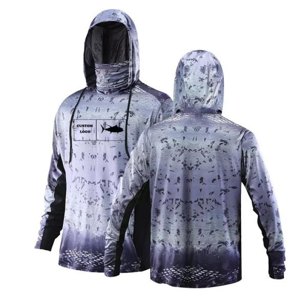 Unisex Practical Hooded Fishing Jersey , Polyester Tournament Fishing Apparel