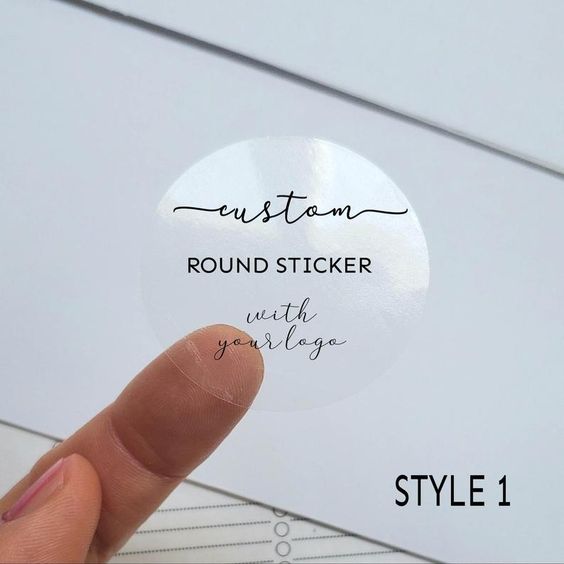 Customized Self Adhesive Print Logo PVC PE Transparent Sticker Round Printing Clear Sealing Label Roll