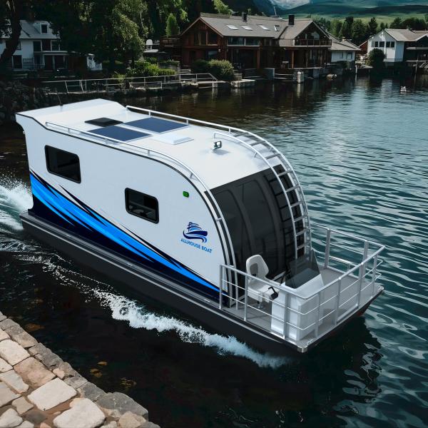 Aluminum 4m Width 7.9m Length House Boat Luxury Floating