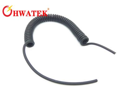 Multi Core Curly Retractile Coiled Cords With Tinned / Bare Copper For Telecommunication
