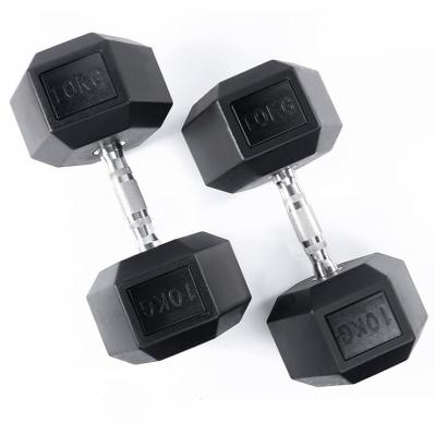 Steel Physical Fitness Gear 10 Lb Cast Hex Dumbbell Rubber Coated 5 Lb