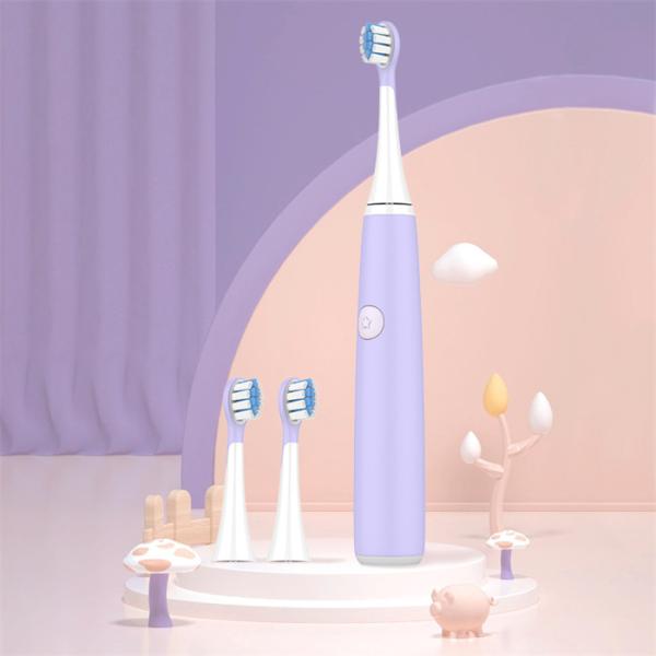Children Oral Care Sonic Electric Toothbrush USB Rechargeable with Brush Heads 3 Modes