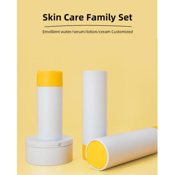 Replaceable Plastic Bottom Rotary 30ml 50ml 100ml Lotion / Essence Bottle 50g Cream Jar Skincare Family Packaging Set
