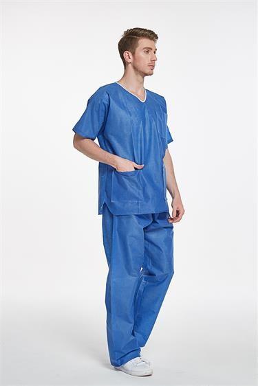 Short Sleeve SMS Hospital Scrubs Suit Set Clothing Disposable Uniform Scrub Suit Nursing Scrubs