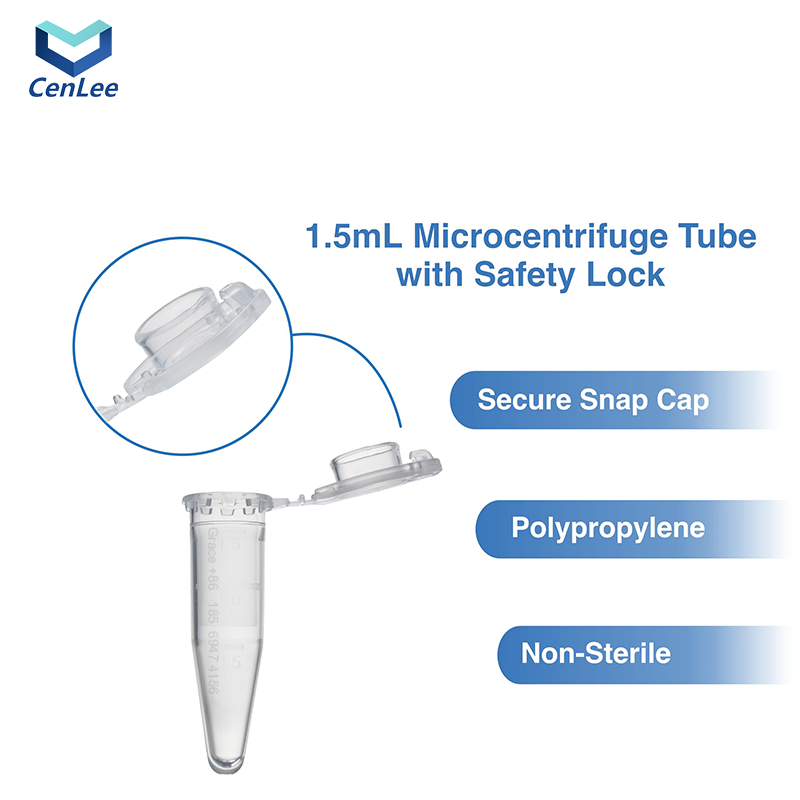 Cenlee 1.5ml Lab Use Centrifuge Tube Connect Cup Transparent Amber Brown Graduated Micro Conical Bottom Vials PP 3-Year Warranty