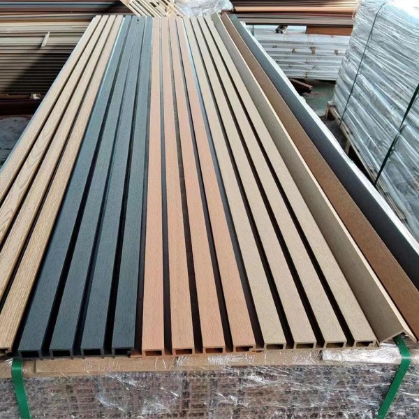 Wood Alternatives Substitute Exterior Wall Panel Decoration Wooden Fluted Wpc Wall Board Panel
