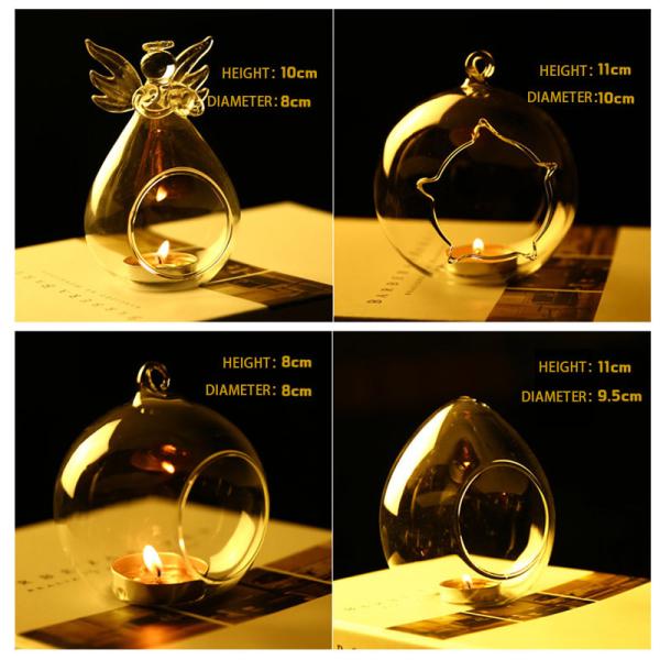 FDA Decorative 10cm 11cm Glass Cylinder Candle Holder