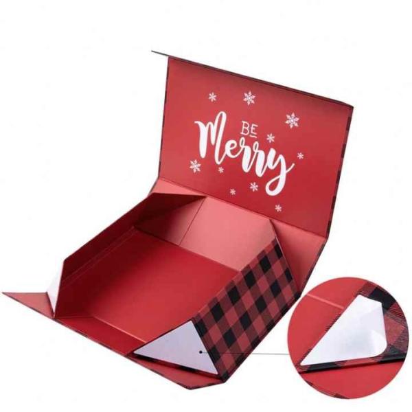 Boîte à cadeaux de Noël Impression Rigid Folding Paper Emballage Magnéte Fermeture Couvercle Carton Boîte à cadeaux magnétique pliable avec logo
