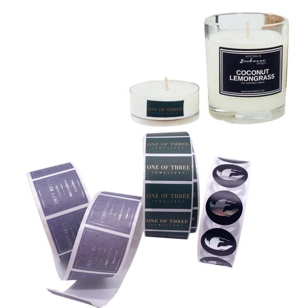 Etiquetas autas-adhesivo a prueba de calor de la etiqueta engomada del cuadrado de la seguridad de la vela del aroma